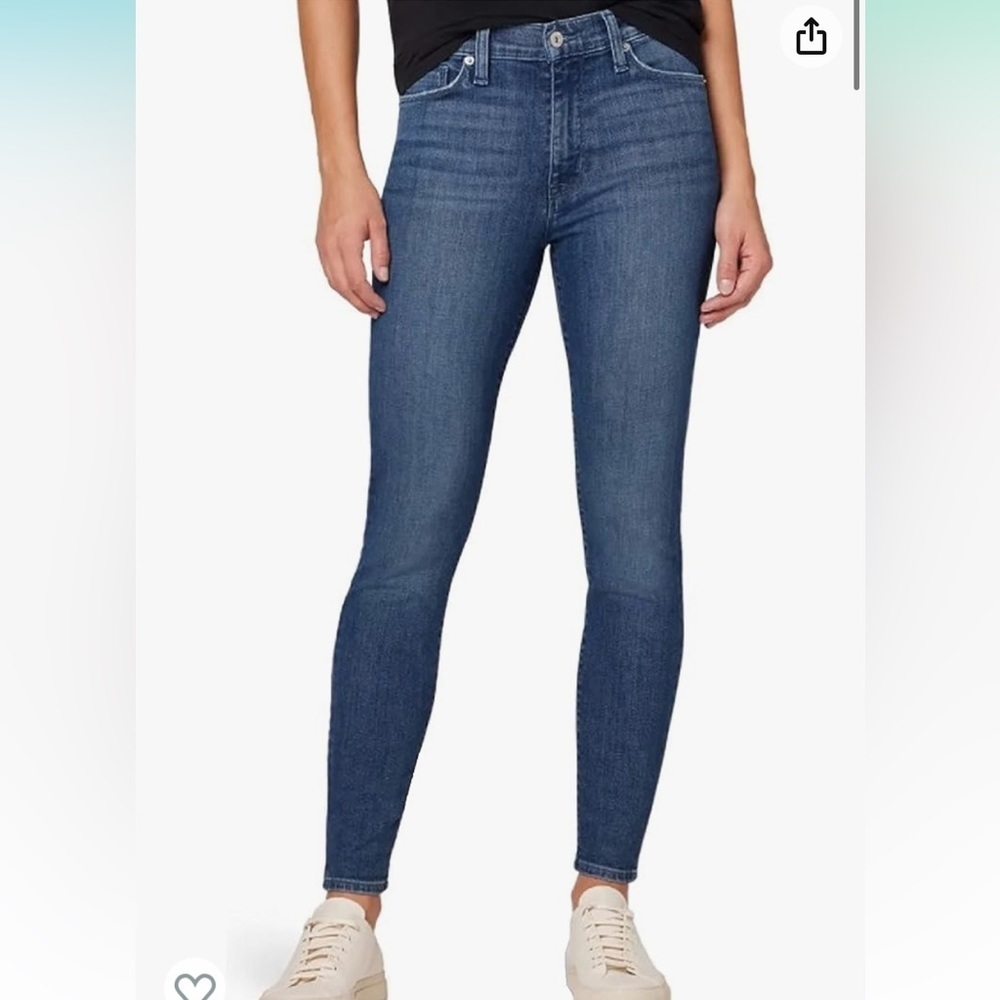 Hudson High Rise Blair Ankle Super Skinny medium wash blue jeans denim Sz 26